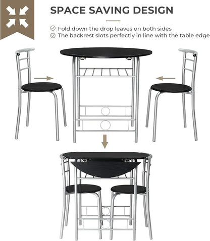 VINGLI 31.5" Drop Leaf Dining Table Set - Image 6