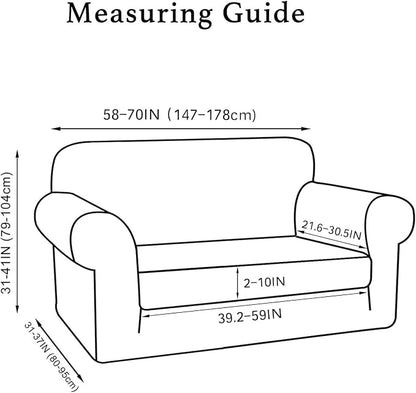 Turquoize Stretch Sofa Slipcover 2 Pieces Sofa Cover Couch Cover - Image 2