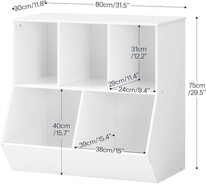 HOOBRO Kids Bookshelf, Bookcase Footboard, 31.5" L Toy Storage Cubby, - Image 3