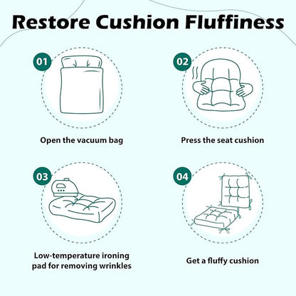 Set of 2 Outdoor Indoor Rocking Chair Cushion Square Wicker Seat Cushion - Image 7