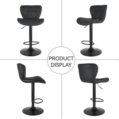 Nalupatio Modern Bar Stools Set of 2, Adjustable Faux Leather Upholstered - Image 5
