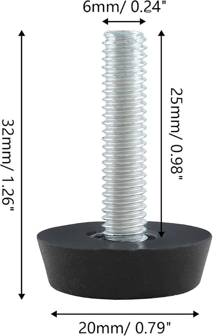 Zorfeter 30 Pcs Screw in Threaded Furniture Adjustable Levelers, M6 Leveling - Image 4