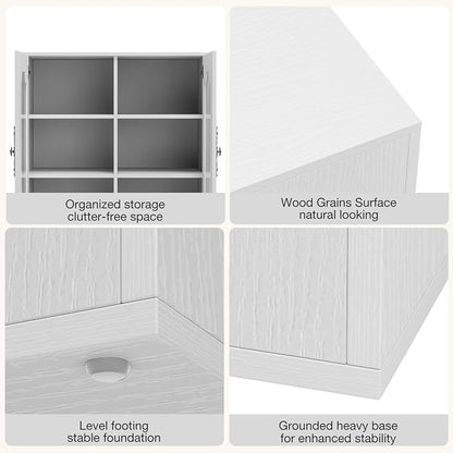 Buffet Cabinet with Storage, 63“ Modular Accent Sideboard Modern Credenza with - Image 7