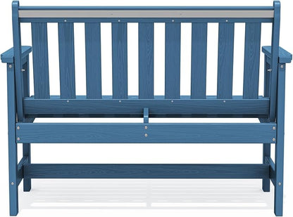 SERWALL Outdoor Bench, HDPE Outdoor Benches Weatherproof, 2-Person Garden Bench - Image 10