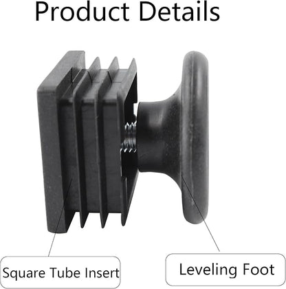 8Pcs Adjustable Leveling Feet 38 x 38mm Square Insert Kit Furniture Glide - Image 4