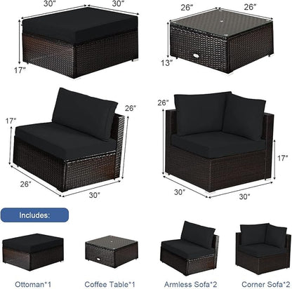Tangkula 6 Piece Patio Furniture Set, Outdoor Deck Lawn Backyard Durable Steel - Image 5