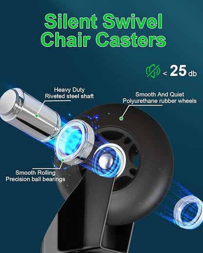 RidRed Office Chair Wheels Replacement Heavy Duty 3 Inch Roller Blade Wheels - Image 7