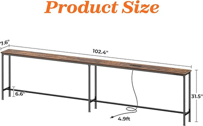 SUPERJARE 102.4 Inch Sofa Table - Image 3