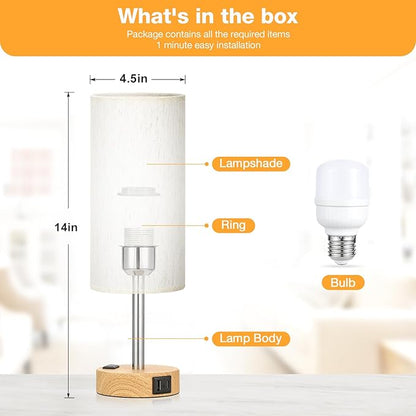 Fenmzee Bedside Table Lamp for Bedroom - Image 5