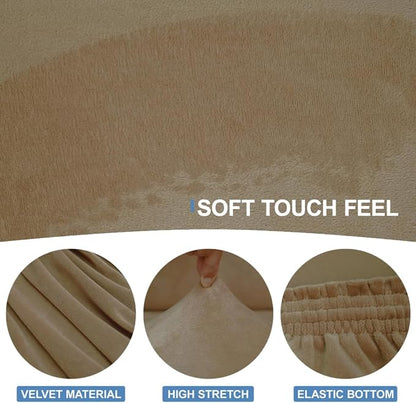 CUCRAF Cushion Sofa Cover 4 Piece Slipcovers, Soft Thick Velvet Couch Cover - Image 3