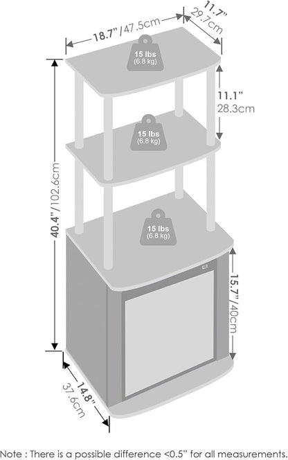 Furinno Turn-N-Tube Side Table, 3-Tier NO Heat Fireplace End Table - Image 3