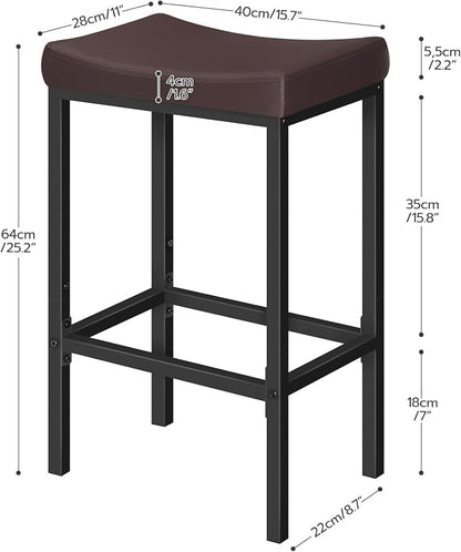 HOOBRO Bar Chairs, 24.8 Inches, 2.4" Thick Upholstery, - Image 3