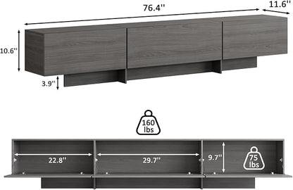 76.4'' Modern TV Stand for Living Room, Mid Century Modern TV Console, - Image 2