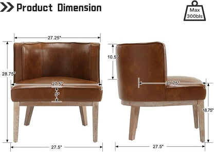 Brown Leather Barrel Chairs Set of 2 - Image 2