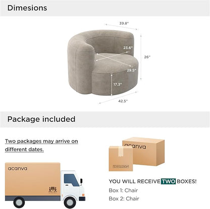 Acanva Luxury Modern Tight Curved Back Velvet Sofa, Minimalist Style Comfy Couch - Image 3