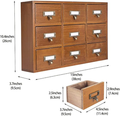 9 Drawers Library Card Catalog Cabinet - Image 3
