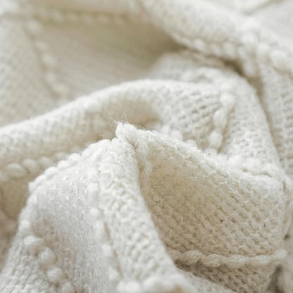 BOURINA Beige Throw Blanket 50 x90 Inches Throw Textured Solid Soft Sofa Throw - Image 5
