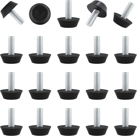 Zorfeter 30 Pcs Screw in Threaded Furniture Adjustable Levelers, M6 Leveling by Zorfeter