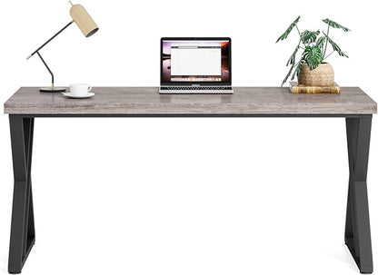 LITTLE TREE 55 Inch Large Simple Industrial Computer Desk Study Writing Table - Image 7