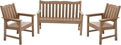 Stoog All-Weather Garden Bench & Chairs Set, 3-Piece Patio Furniture Set by Stoog