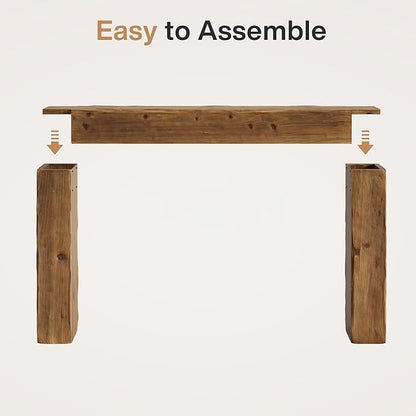 Solid Wood Console Table, 63-Inch Farmhouse Sofa Table Behind Couch - Image 6