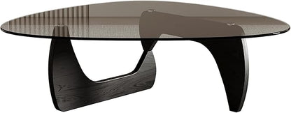 Honyee Morden Coffee Table, 42.5" x 28.5" x 16.1" Triangle Tempered Glass Top - Image 6