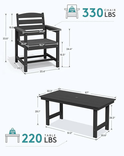 SERWALL 8-Piece Patio Dining Sets - Image 3