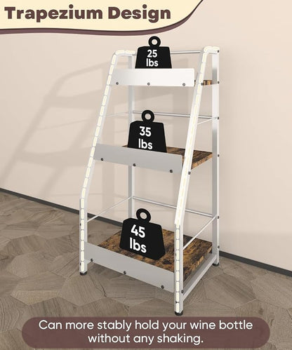 3-Tier Liquor Stand for Home Bar, Trapezoid Freestanding Whisky Bottle Holder - Image 3