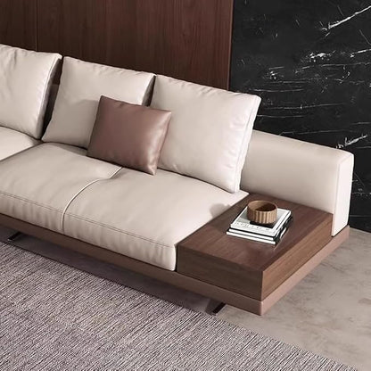 Italian Luxury Simple Leather Sofa, Solid Wood Frame, Spacious and Soft Sofa - Image 7