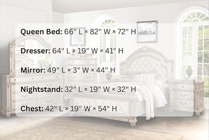 First of a Kind Evelyn Traditional 5 Piece Queen Bedroom Set - Image 7