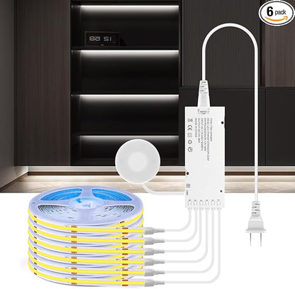AIMENGTE Cabinet Light 12V COB LED Strip Lights, 6-in-1 Penetrable Touch Dimming by AIMENGTE