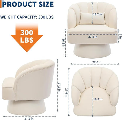 Garvee Ultra-Plush Swivel Accent Chair, 360° Barrel Lounge Chair - Image 2