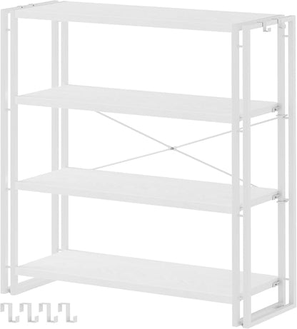 HCHQHS Bookshelf, 4-Tier Industrial Bookcase, Freestanding Tall Bookshelves by HCHQHS