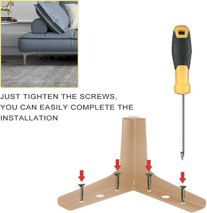 AODIOU Furniture Legs Modern Feet: Gold Metal Furniture Legs 4 Inch DIY - Image 2