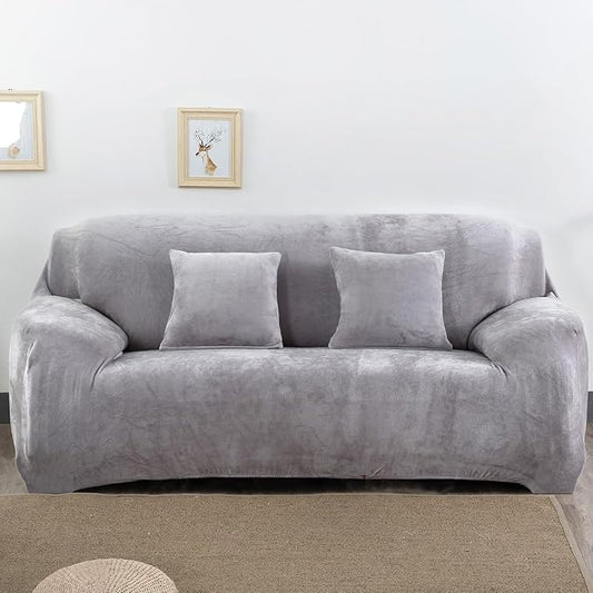 vctops 1-Piece Velvet Plush Stretch Sofa Slipcover by vctops
