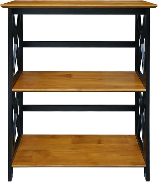 Casual Home Shelf Bookcase Antique Walnut/Black by CasualHome