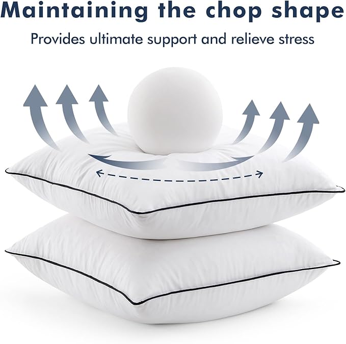 MIULEE Goose Feather Down 26x26 Euro Pillow Insert Set of 2 - Image 6