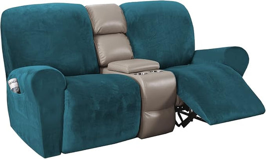 H.VERSAILTEX Velvet Stretch Recliner Couch Covers 6-Pieces Recliner Loveseat by HVERSAILTEX