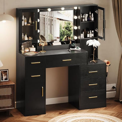 TOKSOM Makeup Vanity Desk with Mirror and Lights, Dressing Table Vanity Set - Image 2