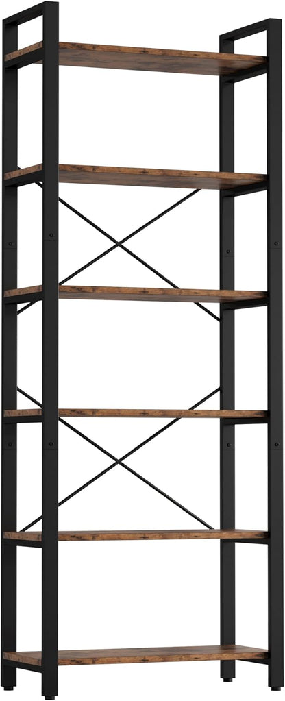 IRONCK Bookshelf 6-Tier Ladder Shelf 110lbs Display Shelf Vintage Industrial by IRONCK