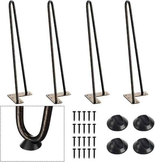 SMARTSTANDARD 16 Inch Heavy Duty Hairpin Furniture Legs, Metal Home DIY Projects by SMARTSTANDARD