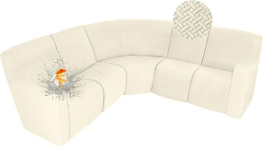 ALIECOM 100% Waterproof Recliner Sectional Couch Covers L Shape Stretch Corner by ALIECOM