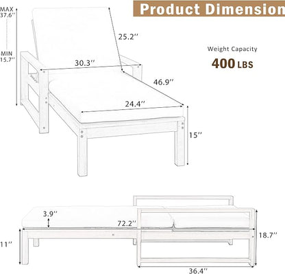Outdoor Chaise Lounge Chair Set of 4, Patio Chaise Lounge Recliner - Image 2