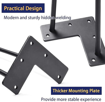 SMARTSTANDARD Hairpin Table Legs 26 Inch, 3/8" Solid Metal Legs - Image 6