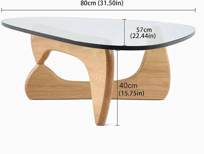 EASYSOUL Modern Glass Coffee Table, 32.68" D x 22.44" W x 15.75" H, Abstract - Image 2