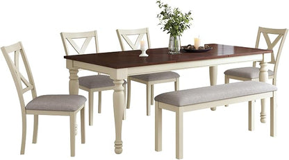 AMERLIFE 6-Piece Farmhouse Dining Table Set - Image 9