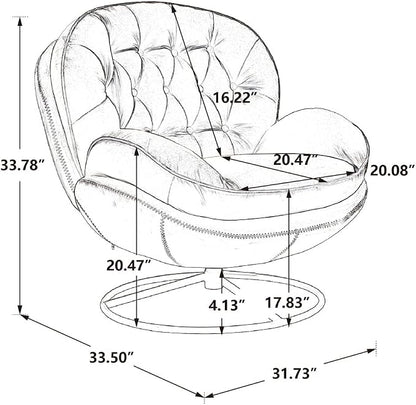 TRIPLE TREE Modern Swivel Accent Chair, Mid-Century Lounge Chair and Ottoman Set - Image 2