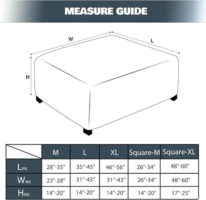NeColorLife Square Ottoman Cover Jacquard Fabric Ottoman Slipcover Thick - Image 4