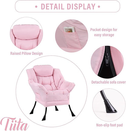 Tiita Lazy Chair with Ottoman, Comfy Leisure Sofa Armchair with Ottoman - Image 2