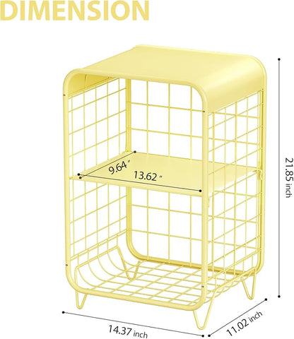 APEXCHASER Cute Nightstand, Metal Side Table, 3-Tier Modern End Table - Image 3
